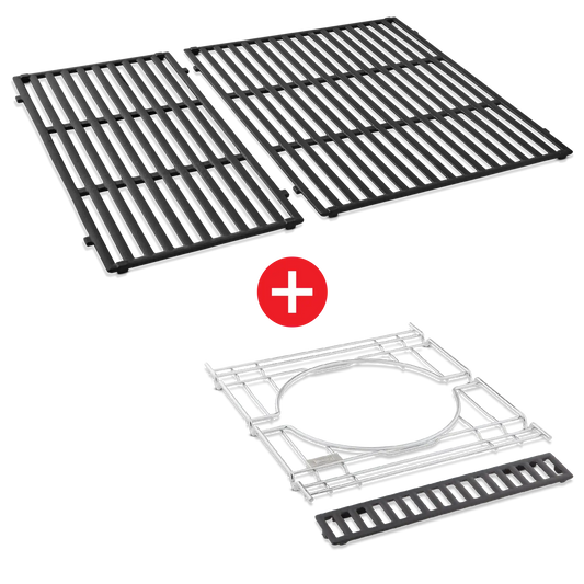 WEBER CRAFTED Porcelain-Enameled Cast-Iron Cooking Grates & Frame Kit - GENESIS 300 series