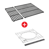 WEBER CRAFTED Porcelain-Enameled Cast-Iron Cooking Grates & Frame Kit – SPIRIT 300 series, SEARWOOD 600, & SMOKEFIRE EX4
